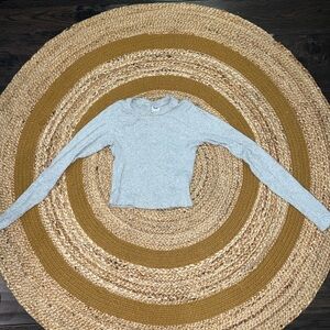 Tna Gray Ribbed Long Sleeve Top